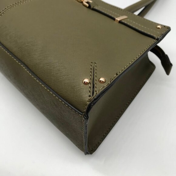 Guess Olive Green Faux Leather Satchel Bag - Picture 6 of 10